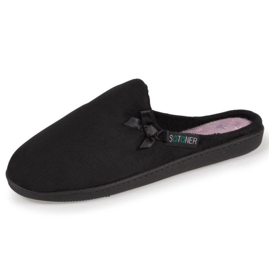 Femme Isotoner | Chaussons Mules 90%* Recyclees Femme Noir