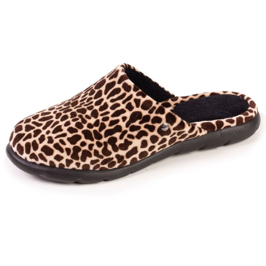 Femme Isotoner | Chaussons Mules Femme Girafe