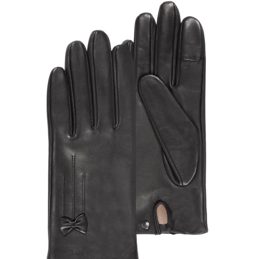 Femme Isotoner | Gants Femme Tactiles Cuir Noir