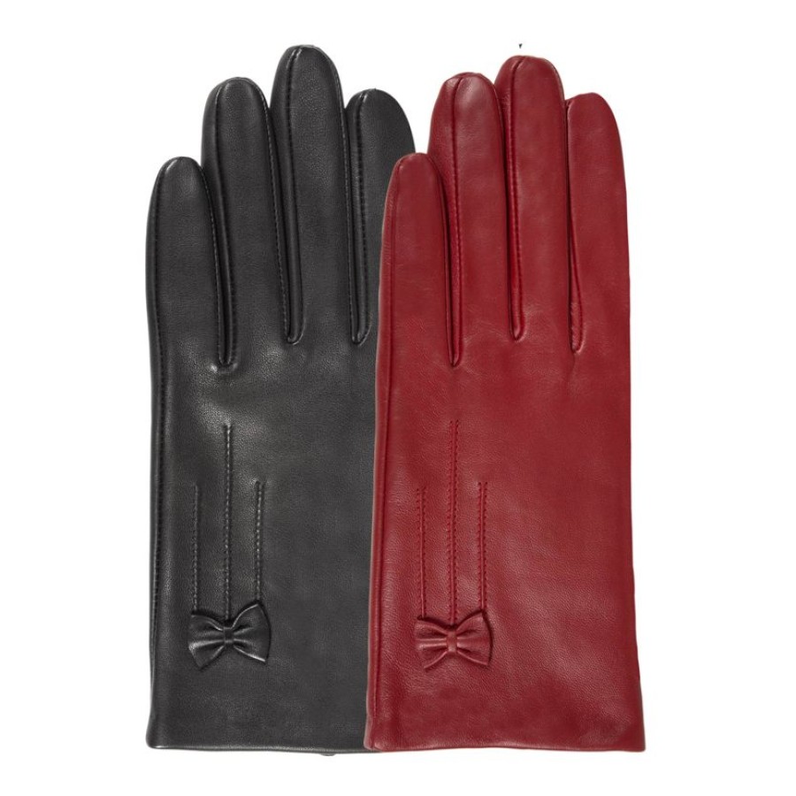 Femme Isotoner | Gants Femme Tactiles Cuir Noir