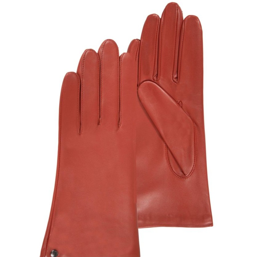 Femme Isotoner | Gants Femme Cuir Mandarine