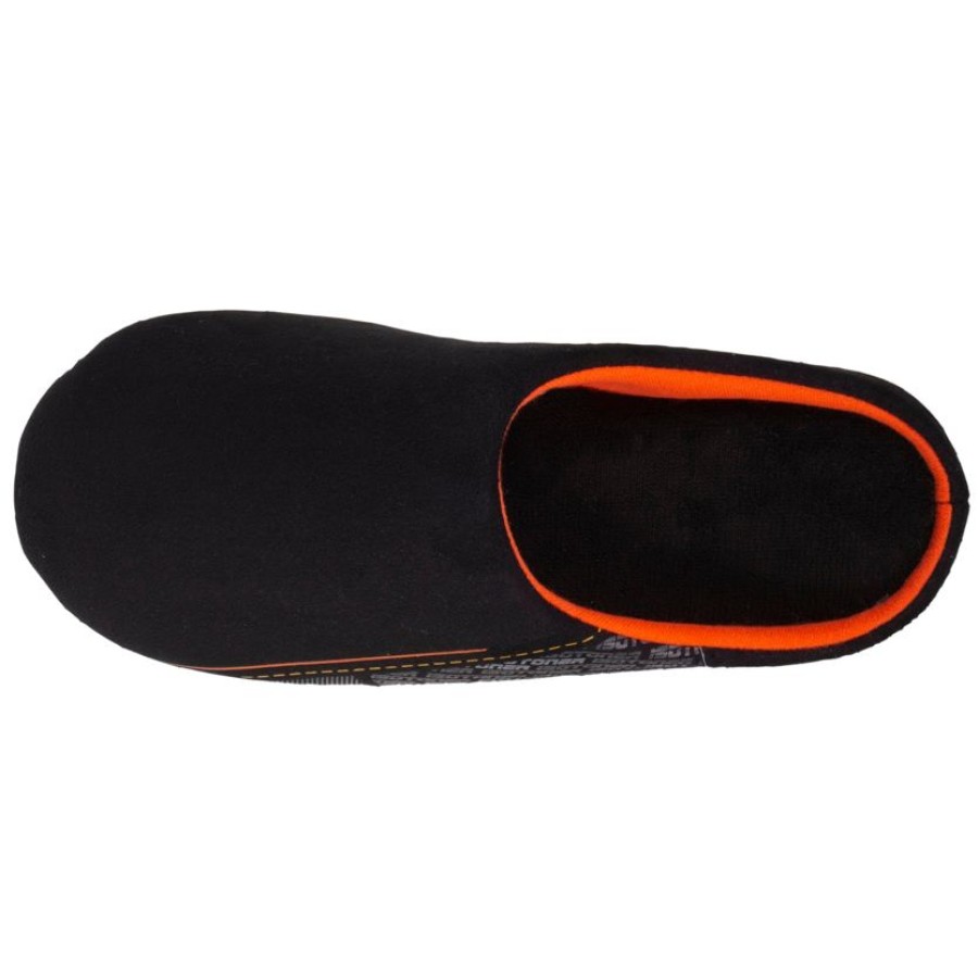 Homme Isotoner | Chaussons Mules Homme Noir Orange