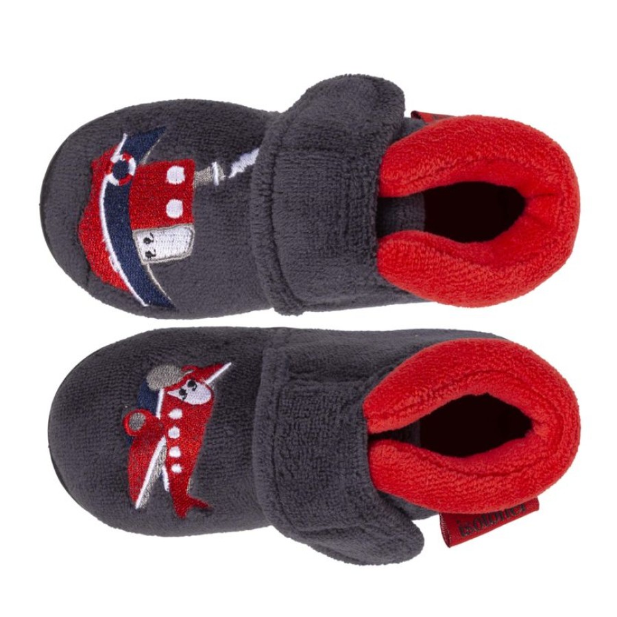 Enfant Isotoner | Chaussons Bottillons Bebe Velcro Gris