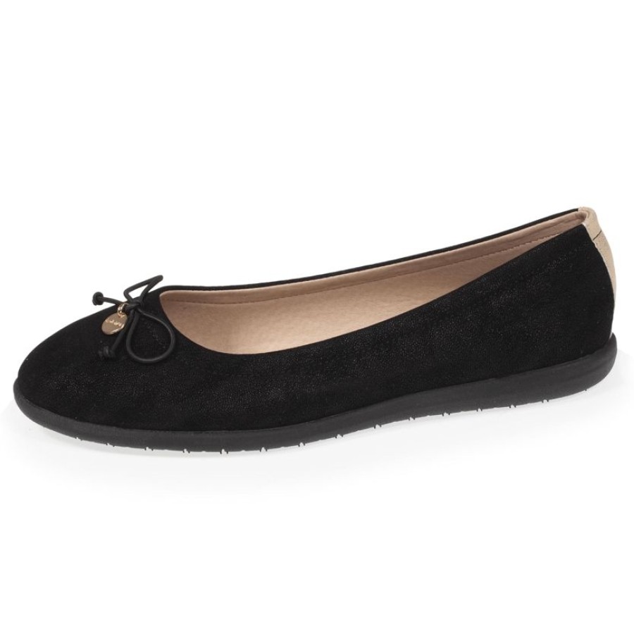 Femme Isotoner | Ballerines Femme Petit Noeud Noir