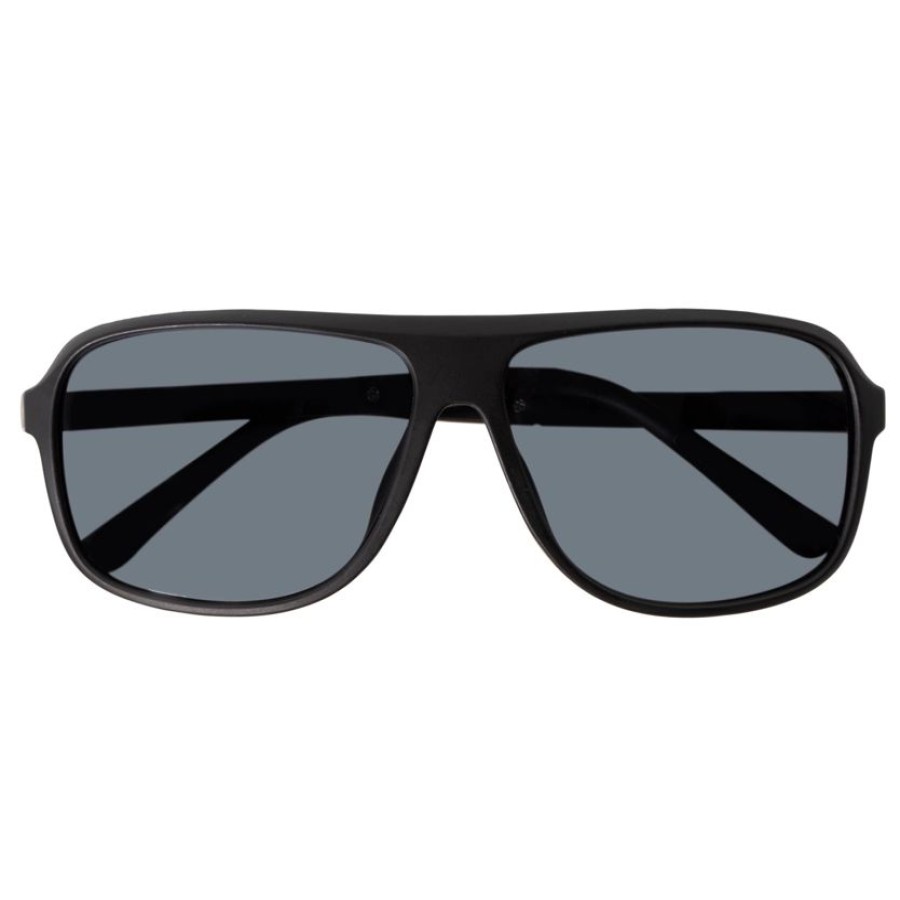 Homme Isotoner | Lunettes De Soleil Mixte Rectangulaire Noir