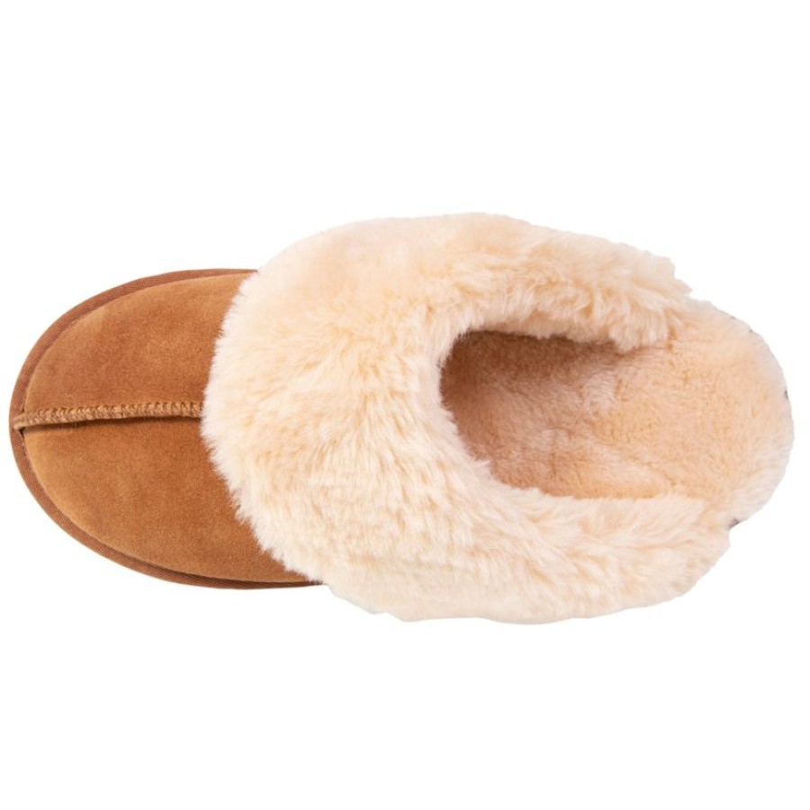 Femme Isotoner | Chaussons Mules Fourrees Femme Camel