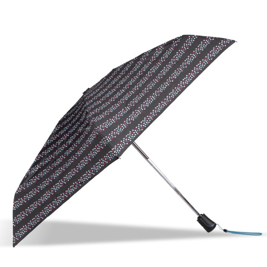 Femme Isotoner | Parapluie Mini Auto Rayure Bijoux