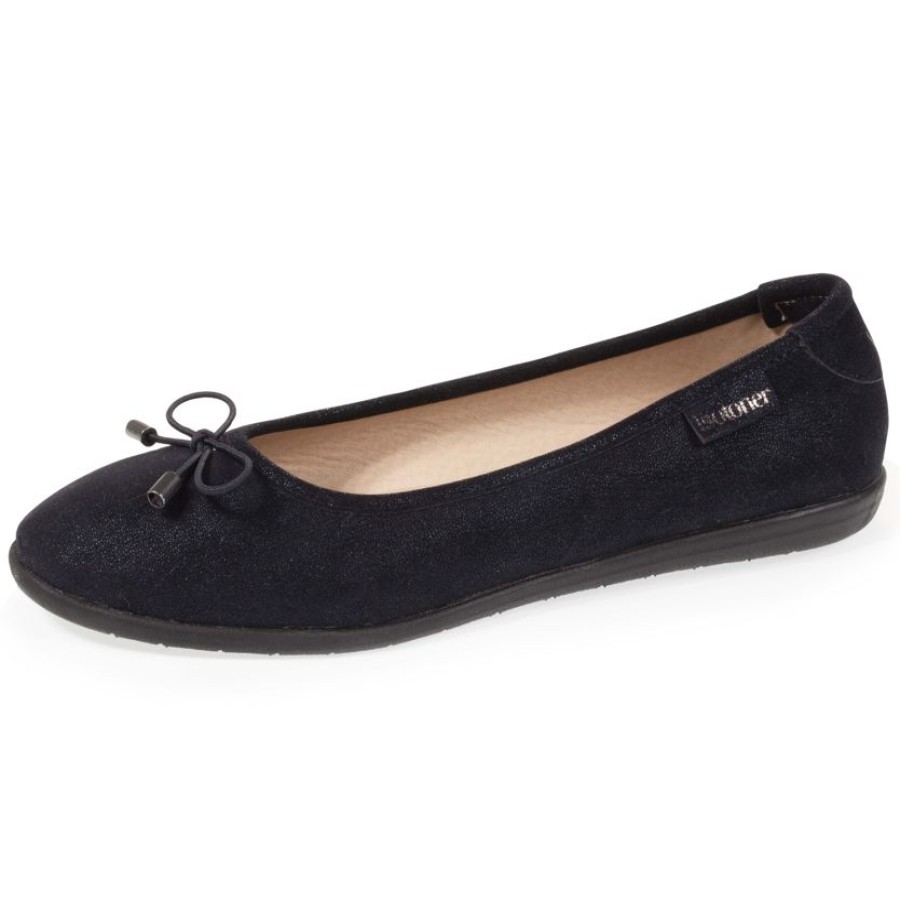 Femme Isotoner | Ballerines Femme Marine Effet Suede