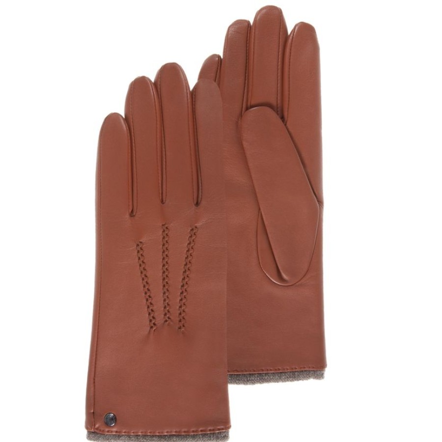 Femme Isotoner | Gants Femme Cuir D'Agneau Mandarine