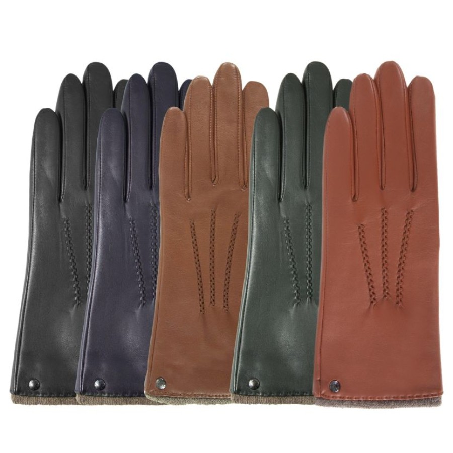 Femme Isotoner | Gants Femme Cuir D'Agneau Mandarine