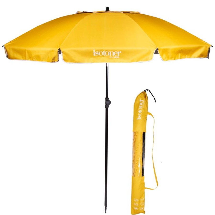 Homme Isotoner | Parasol De Plage Jaune/Blanc