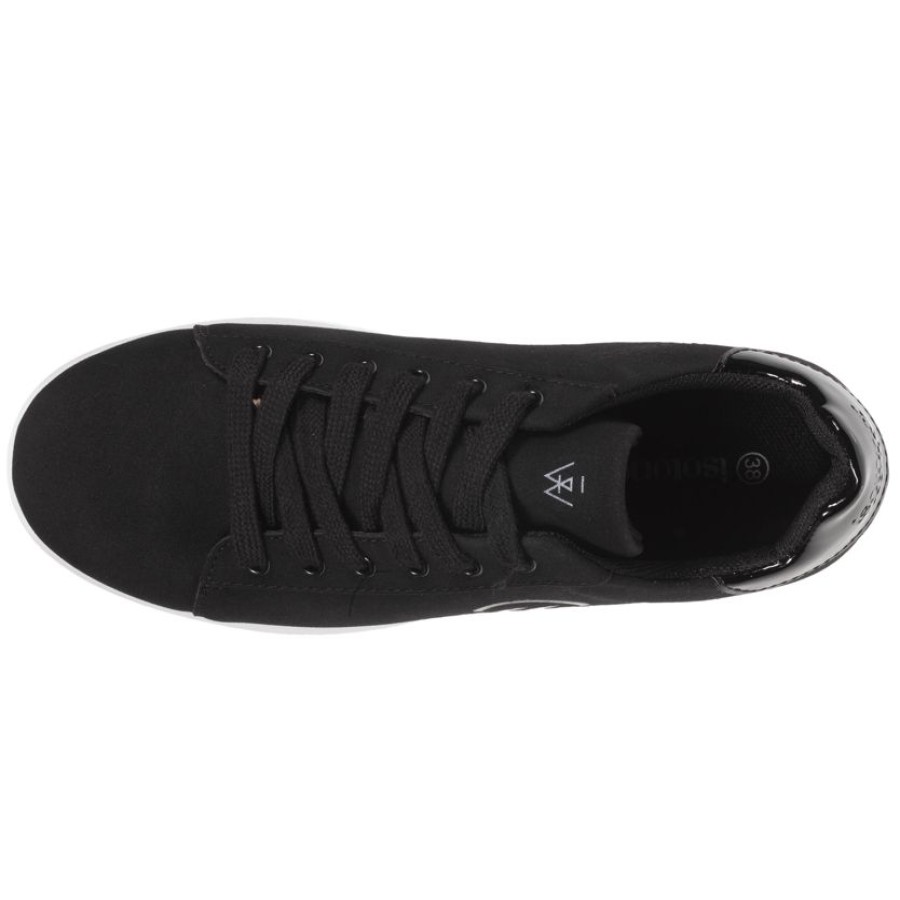 Femme Isotoner | Baskets Confort Femme Effet Nubuck Noir