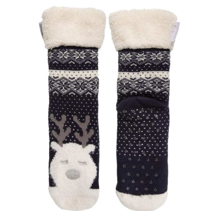 Femme Isotoner | Chaussettes Fourrees Femme Noel Renne