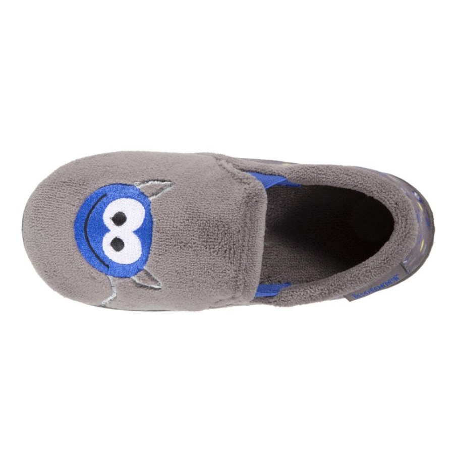 Enfant Isotoner | Chaussons Mocassins Enfant Gris Monstre