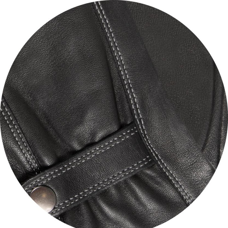 Homme Isotoner | Gants Homme Tactiles Cuir D'Agneau Noir