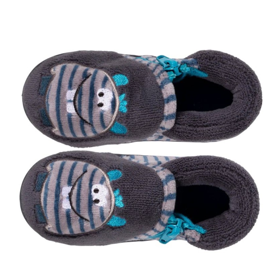 Enfant Isotoner | Chaussons Bottillons Bebe / Enfant Monstre Raye