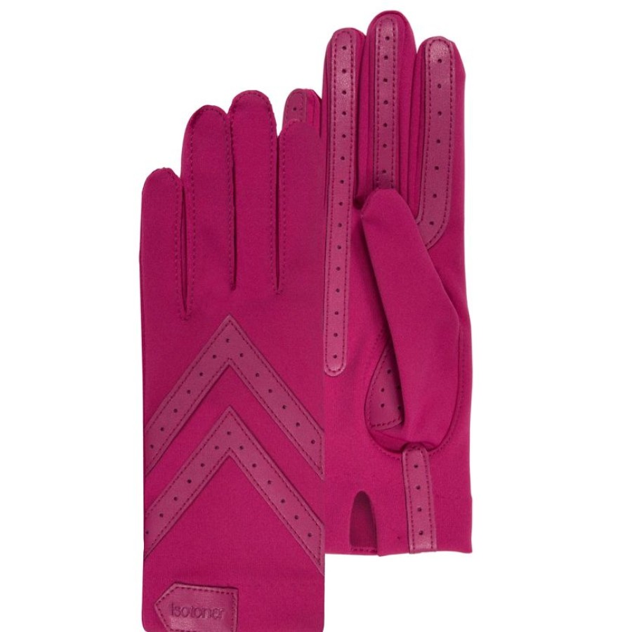 Femme Isotoner | Gants Femme Tissu Extensible Recycle Fuschia