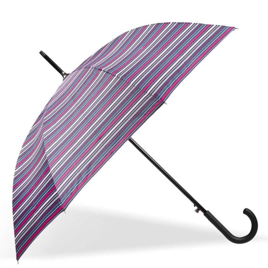 Femme Isotoner | Parapluie Canne Auto Rayure Canard