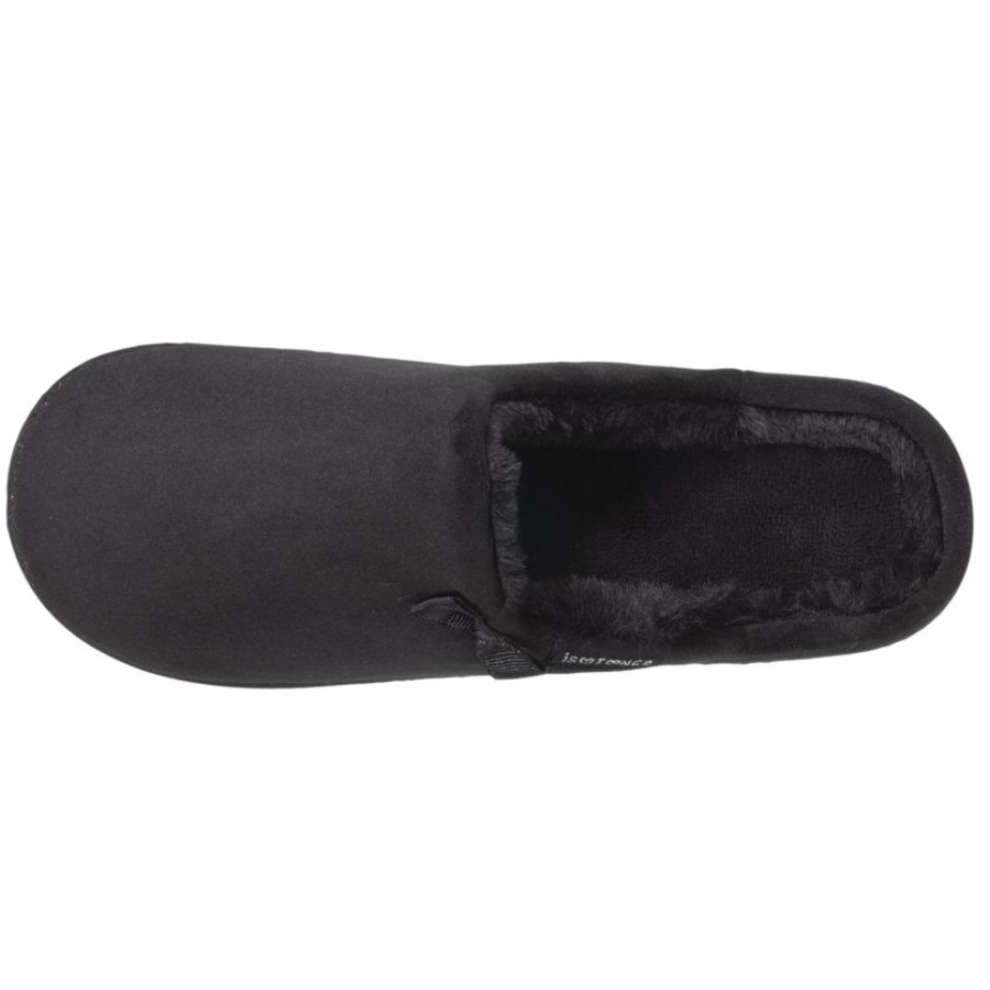 Femme Isotoner | Chaussons Mules Femme Fausse Fourrure Noir