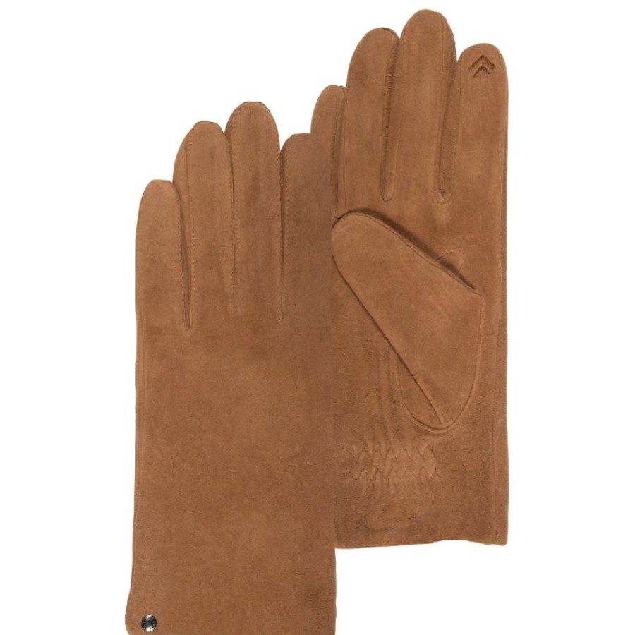 Femme Isotoner | Gants Femme Cuir Classique Cognac