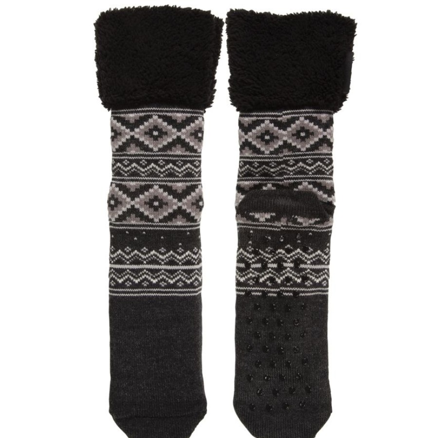 Homme Isotoner | Chaussettes Fourrees Homme Jacquard