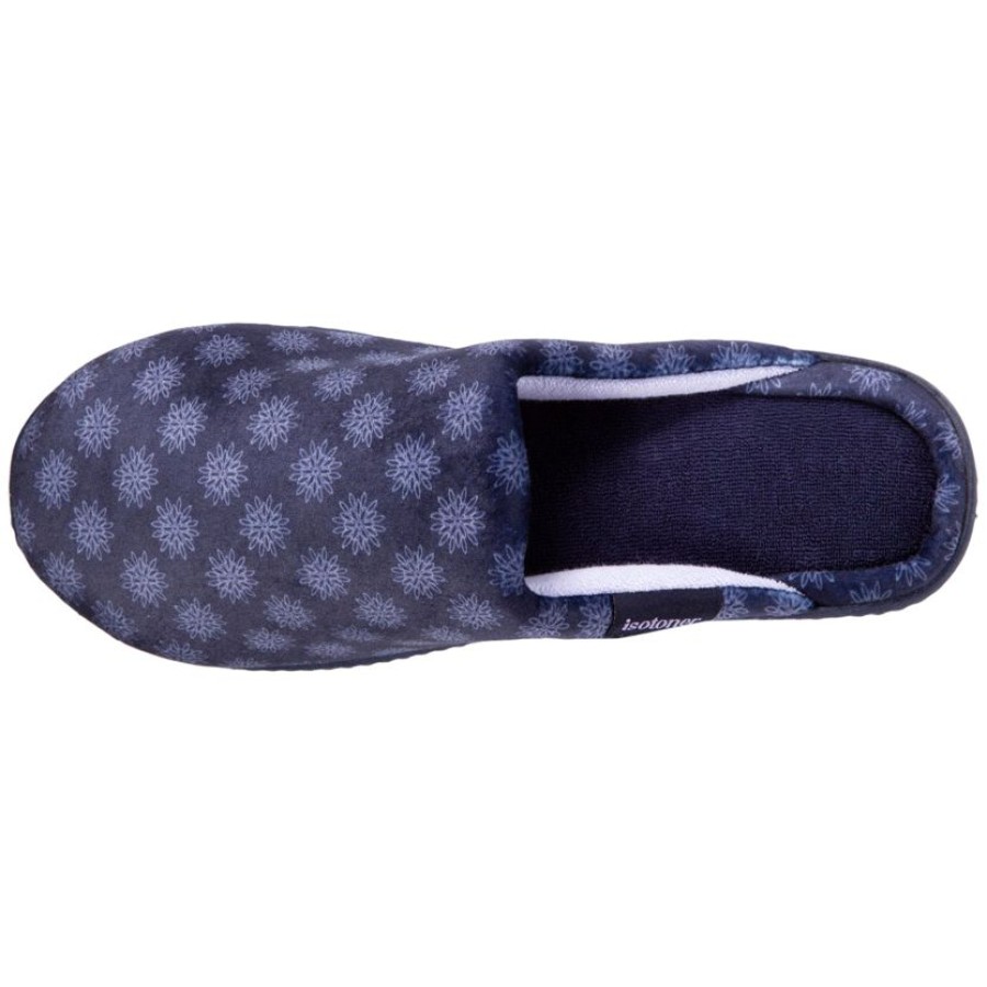 Femme Isotoner | Chaussons Mules Talon Femme Marine