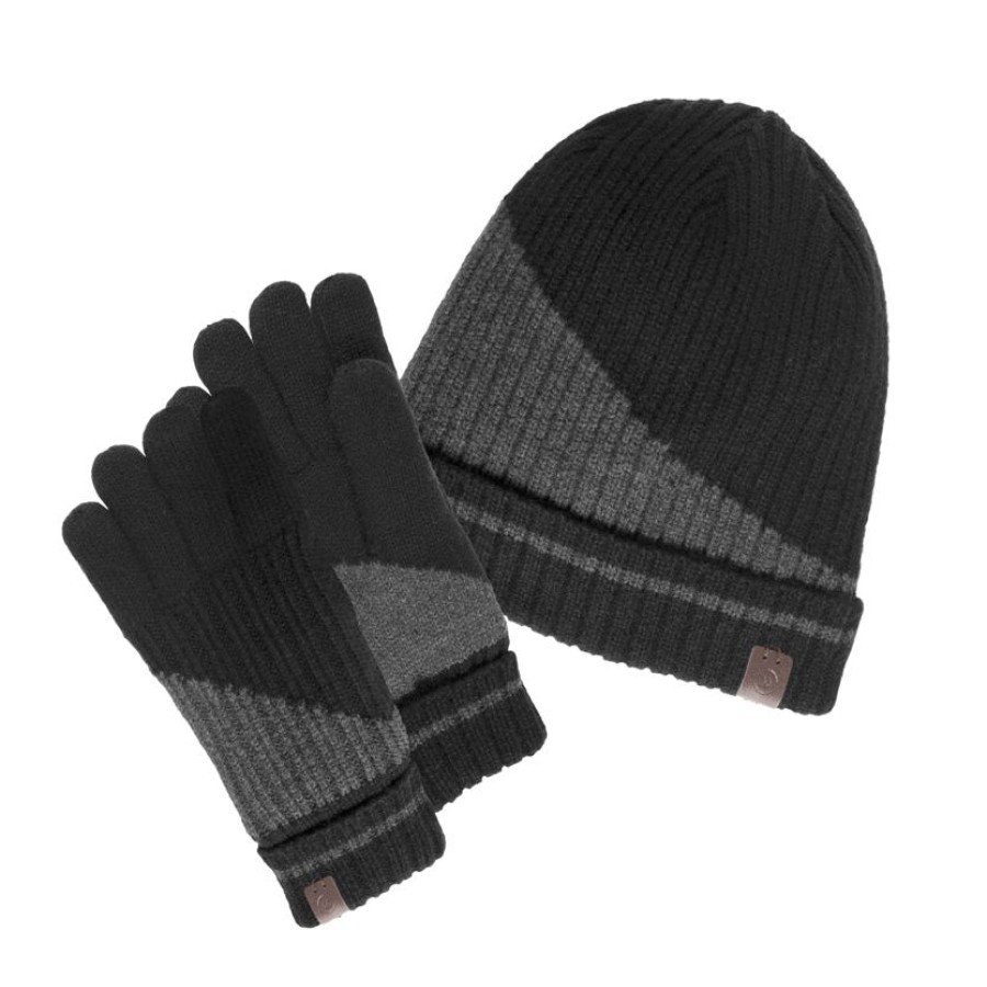 Homme Isotoner | Bonnet Homme Maille Recyclee Noir