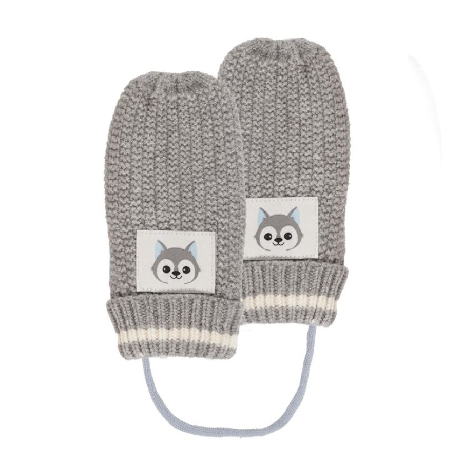 Enfant Isotoner | Moufles Maille Enfant 2/4 Ans Gris Loup Soft Touch