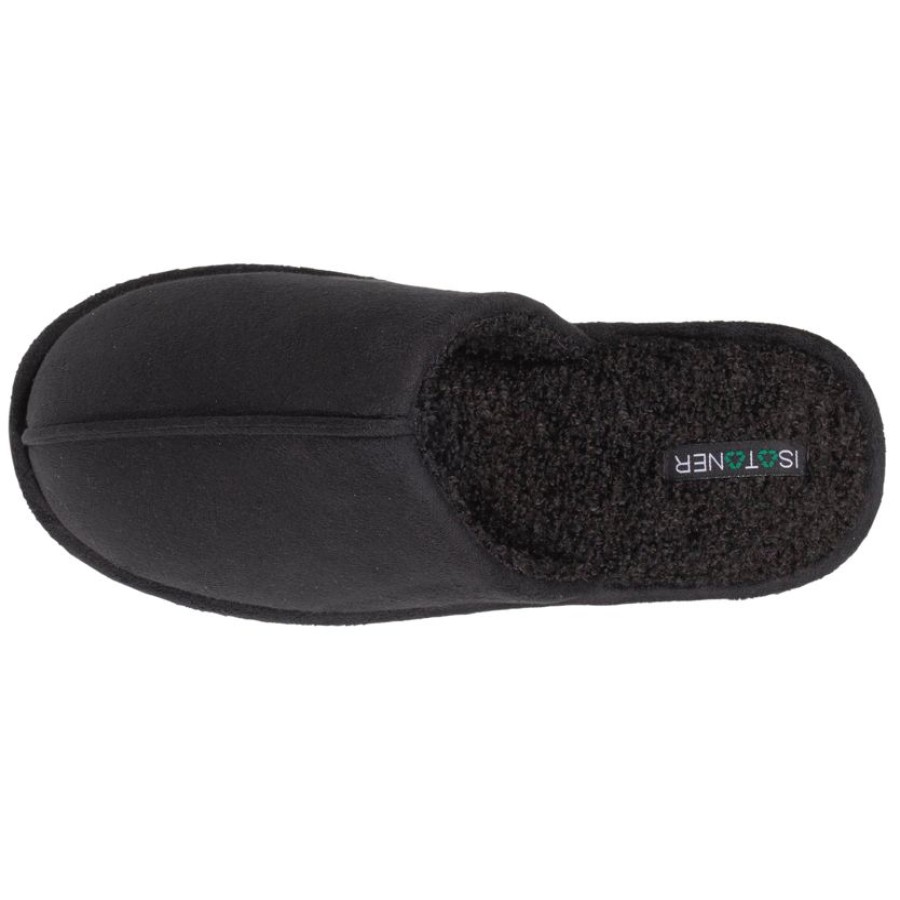 Homme Isotoner | Chaussons Mules Plates Homme Noir Recyclees*