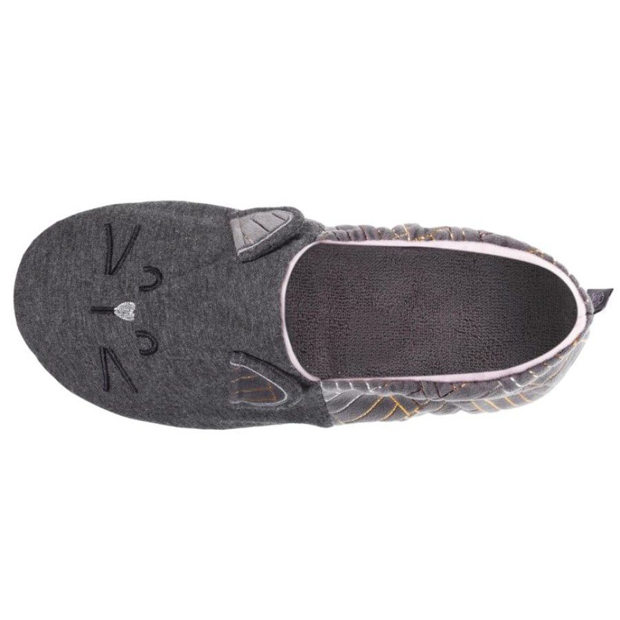 Femme Isotoner | Chaussons Slippers Femme 3D Gris Chine Fonce