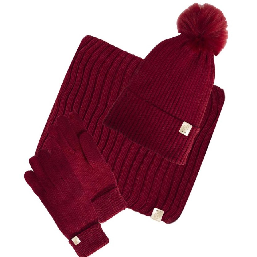 Femme Isotoner | Gants Femme Maille Rouge