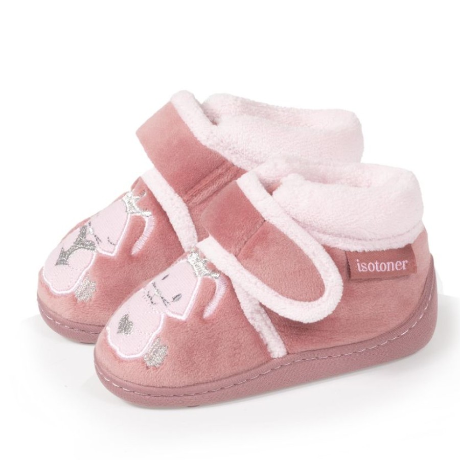 Enfant Isotoner | Chaussons Bottillons Bebe / Enfant Rose