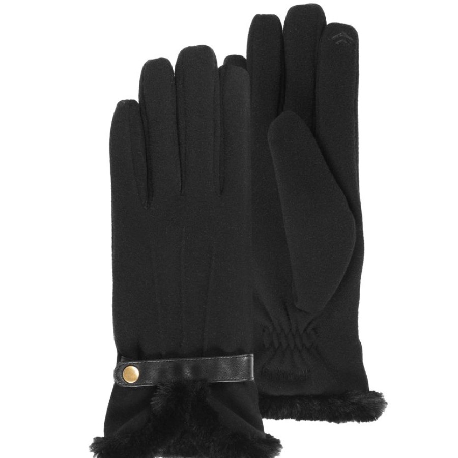 Femme Isotoner | Gants Femme Noir Tactiles Microfibre