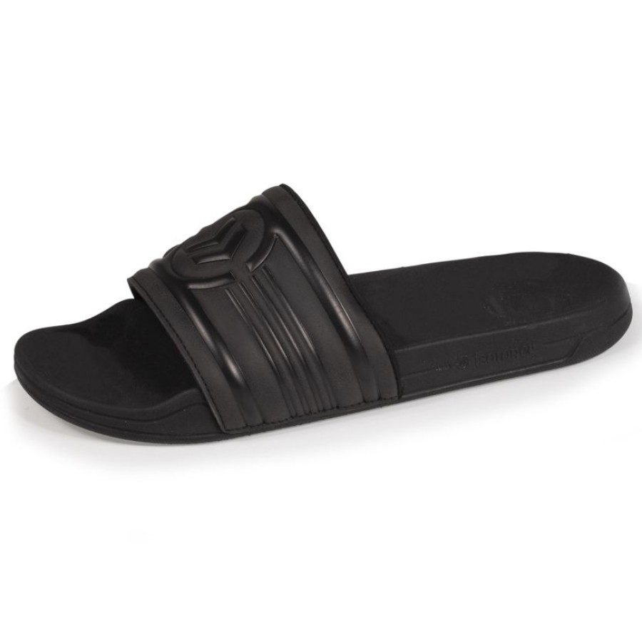 Homme Isotoner | Mules Claquettes Homme Chevron Noir