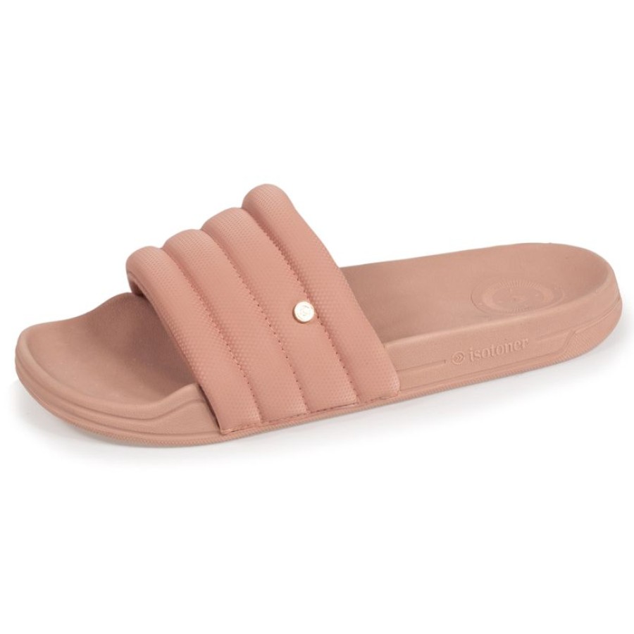 Femme Isotoner | Mules Claquettes Femme Matelasse Rose