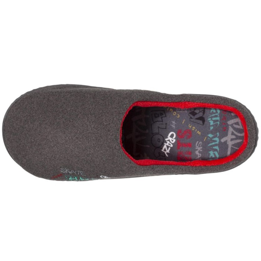 Enfant Isotoner | Chaussons Mules Junior Gris Fonce