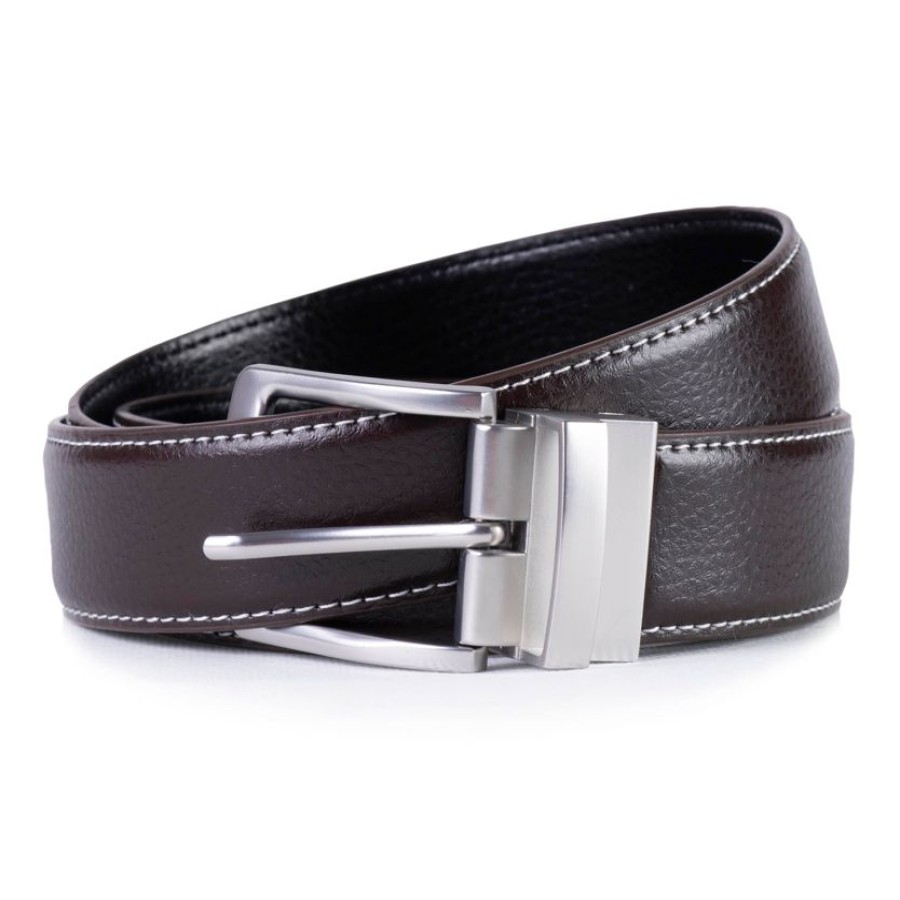 Homme Isotoner | Ceinture 2 En 1 Reversible Marron/Noir