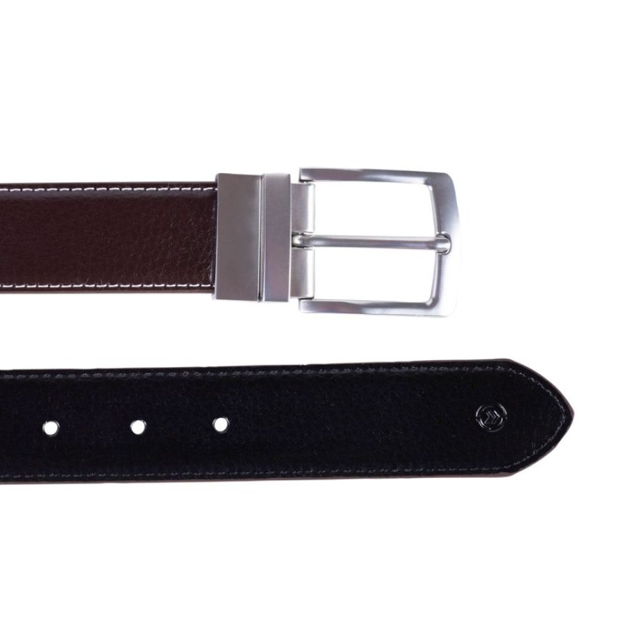 Homme Isotoner | Ceinture 2 En 1 Reversible Marron/Noir