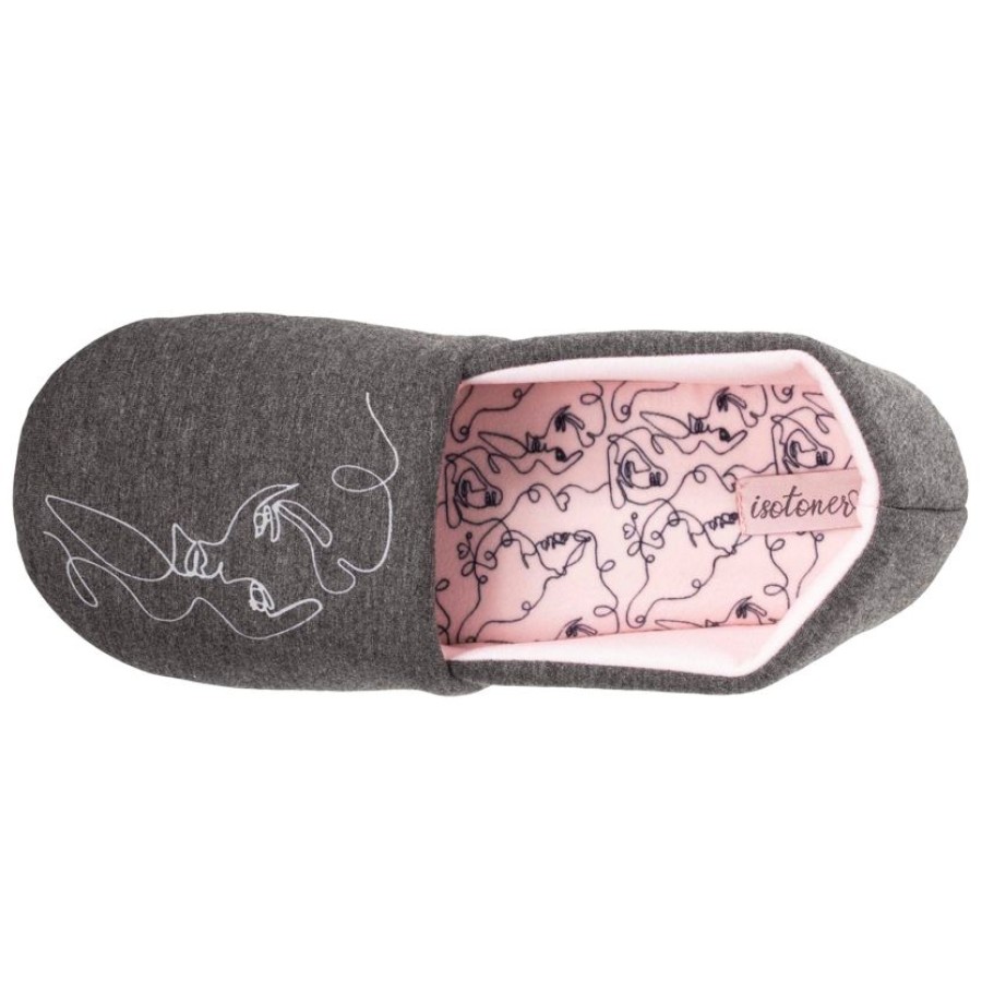 Femme Isotoner | Chaussons Slippers Femme Gris