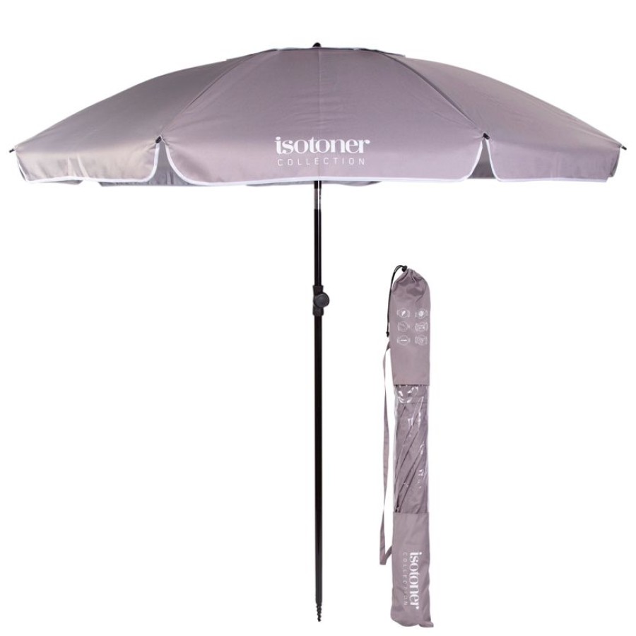 Homme Isotoner | Parasol De Plage Gris/Blanc