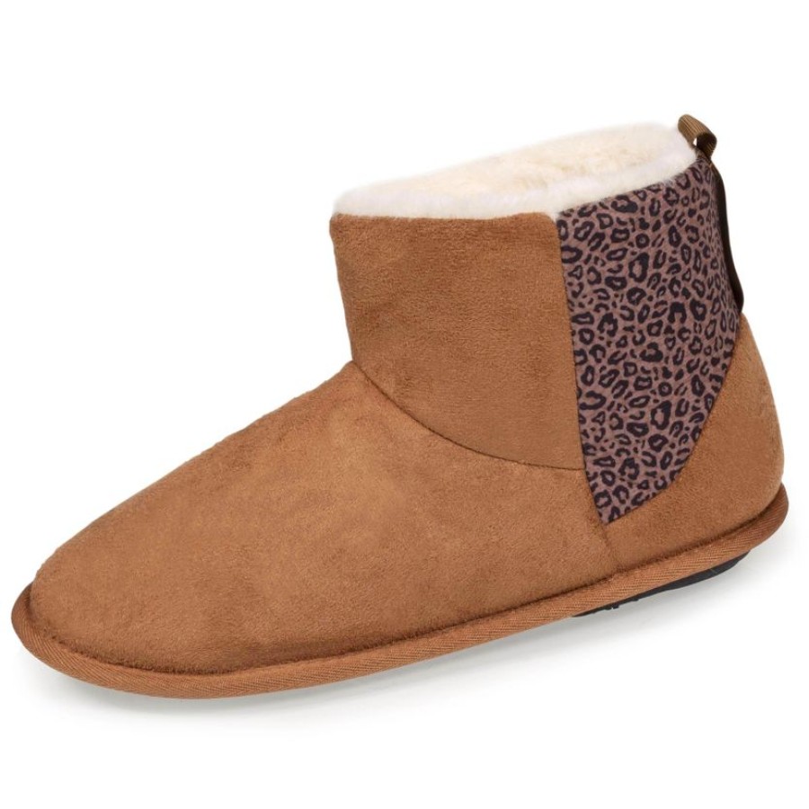 Femme Isotoner | Chaussons Bottillons Femme Camel