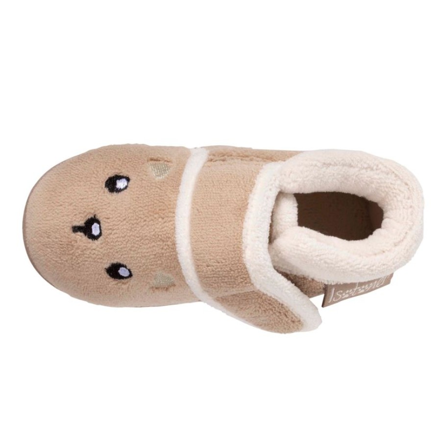 Enfant Isotoner | Chaussons Bottillons Bebe / Enfant Velcro Beige