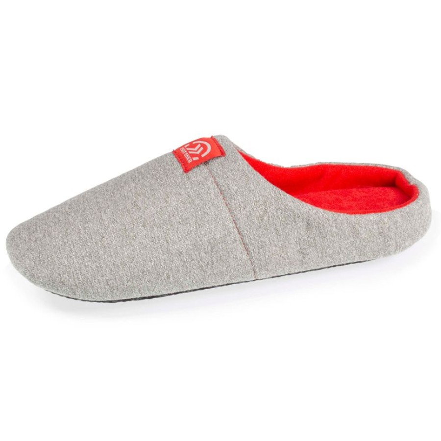 Homme Isotoner | Chaussons Mules Homme Gris Chine Clair