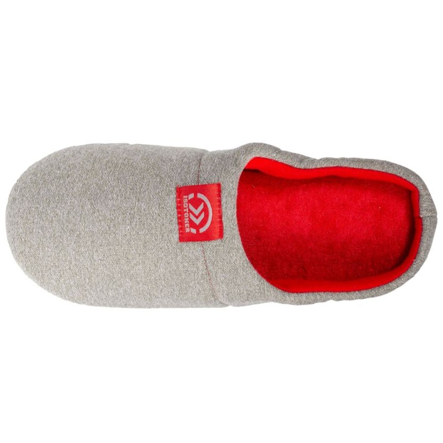 Homme Isotoner | Chaussons Mules Homme Gris Chine Clair