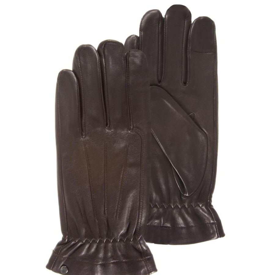 Homme Isotoner | Gants Homme Tactile Cuir Agneau Marron