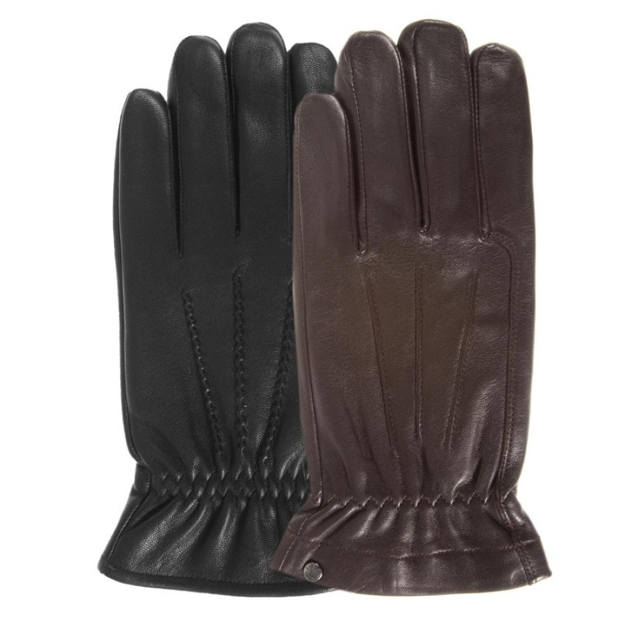 Homme Isotoner | Gants Homme Tactile Cuir Agneau Marron