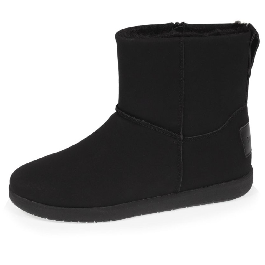 Femme Isotoner | Bottines Femme Zip Effet Nubuck Noir