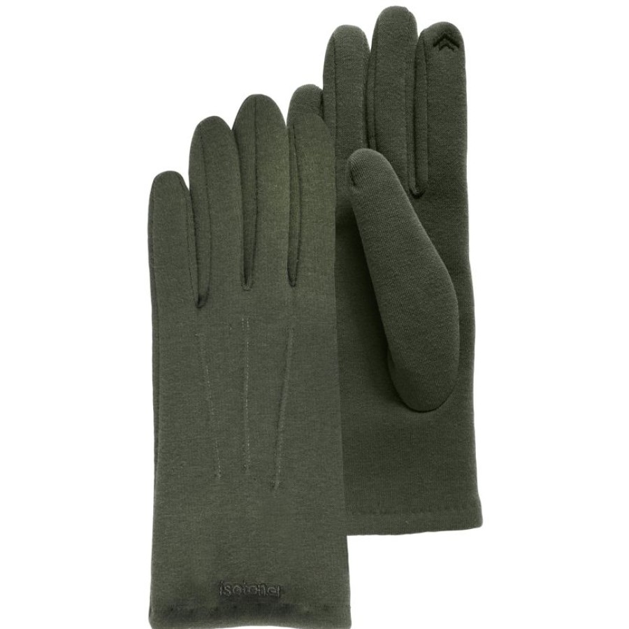 Femme Isotoner | Gants Femme Tissu Doux Et Chaud Vert