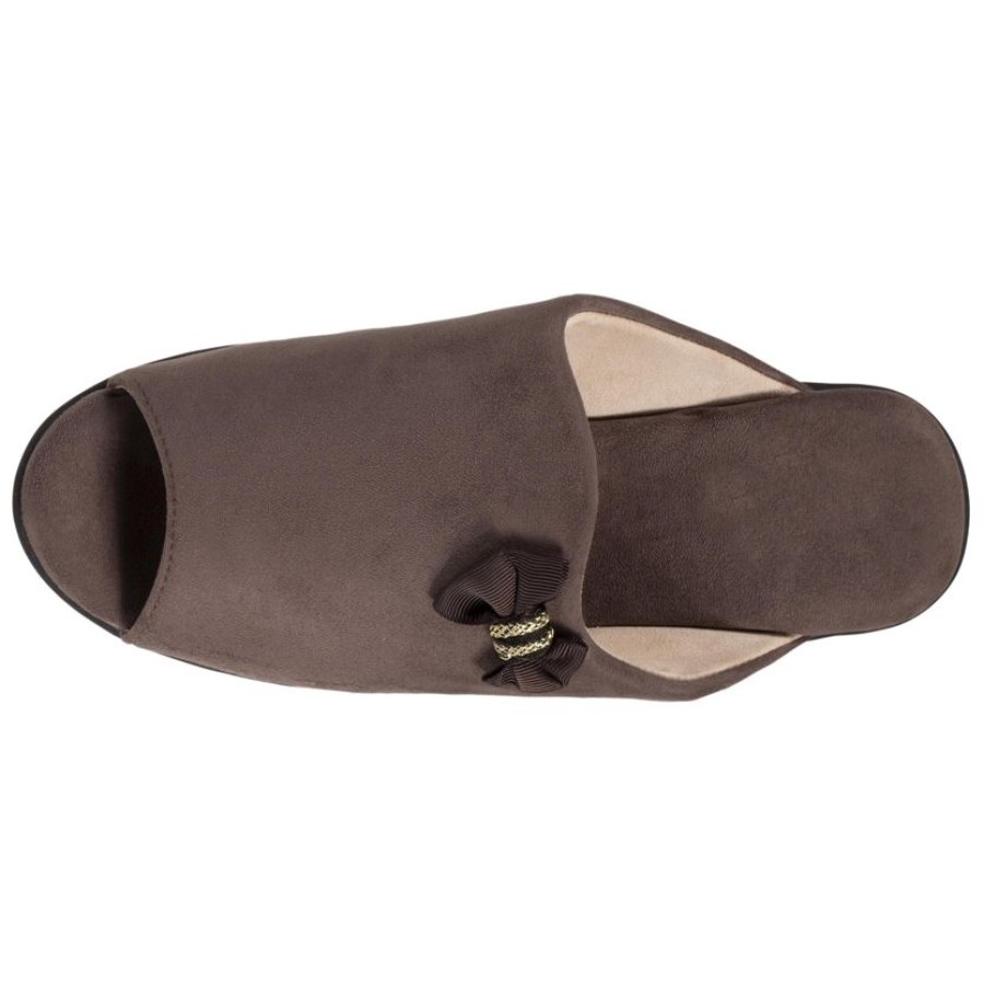 Femme Isotoner | Chaussons Sandales Femme Taupe Talon