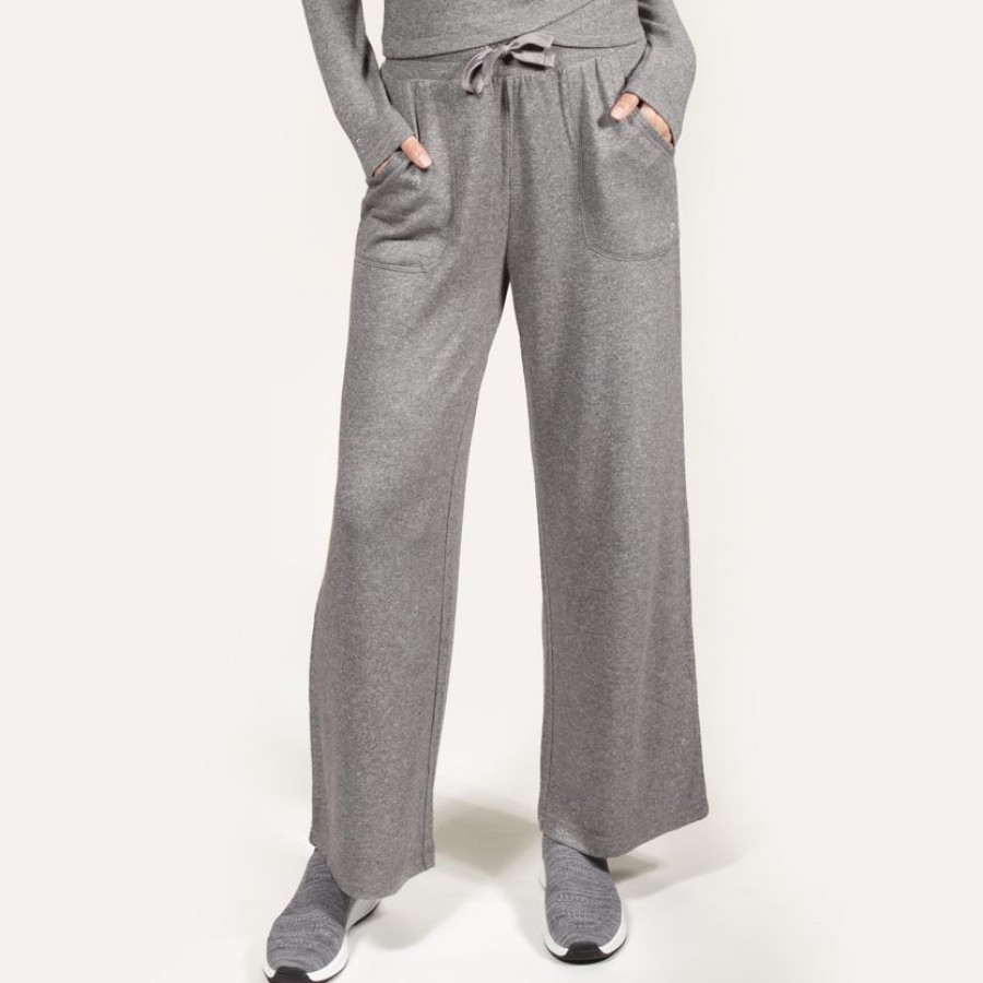 Femme Isotoner | Pantalon Large Femme Gris Chine